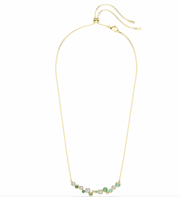 Constella: Green Mixed Cut Gold Necklace