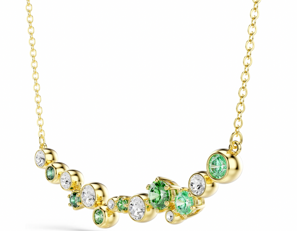 Constella: Green Mixed Cut Gold Necklace