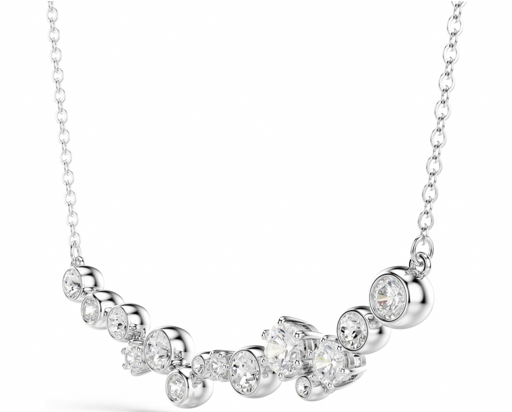 Constella: White Mixed Cut Silver Necklace