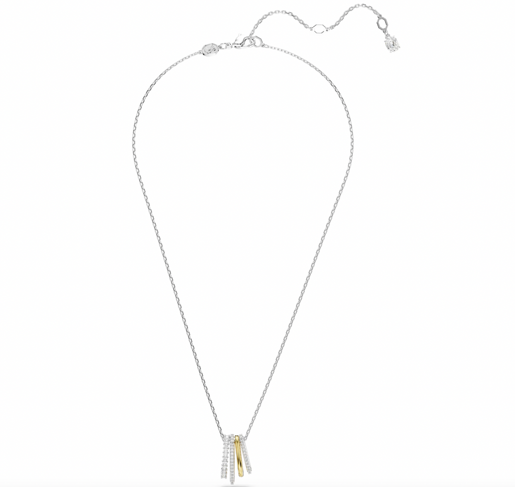Hyperbola: White Mixed Cuts Silver Pendant