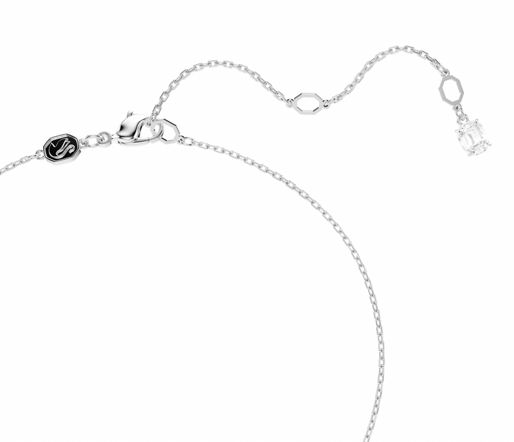 Hyperbola: White Mixed Cuts Silver Pendant