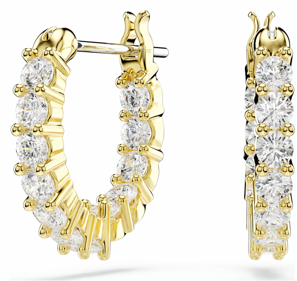 Matrix Vittore: White Round Cuts Hoop Earrings - 2 Colours