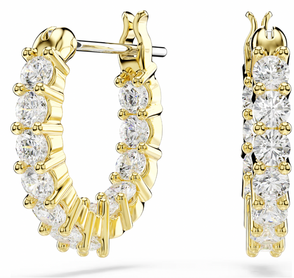 Matrix Vittore: White Round Cuts Hoop Earrings - 2 Colours