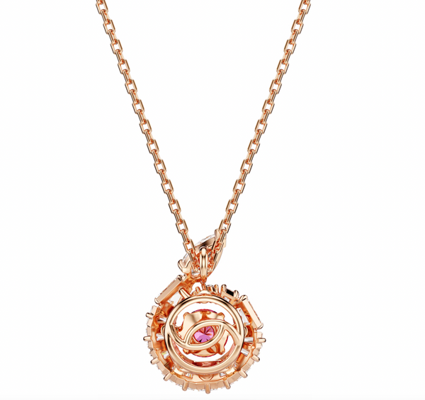 Snake White/Red Mixed Cuts Rosegold Necklace