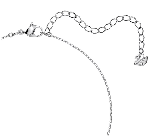 Una: Pave White Round Cut Silver Necklace