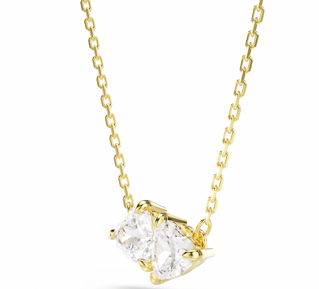 Mesmera Attract: Twin Heart Cut Gold Necklace