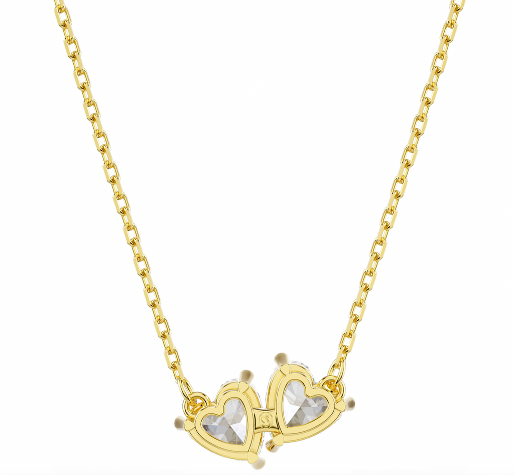 Mesmera Attract: Twin Heart Cut Gold Necklace