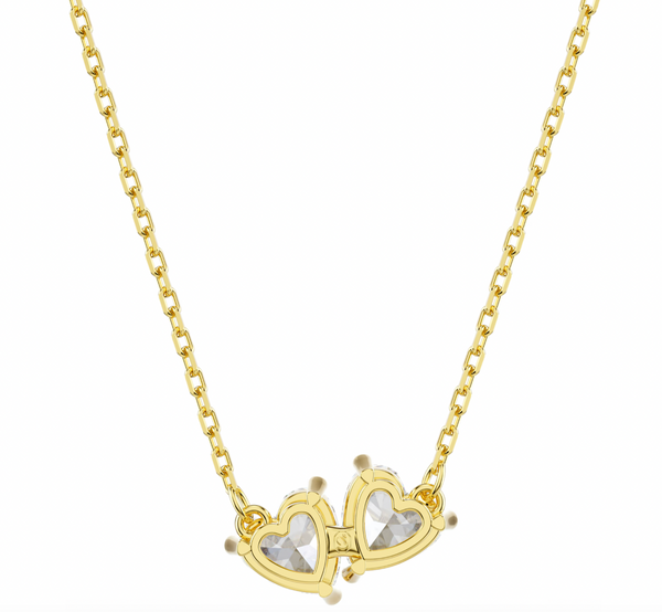 Mesmera Attract: Twin Heart Cut Gold Necklace