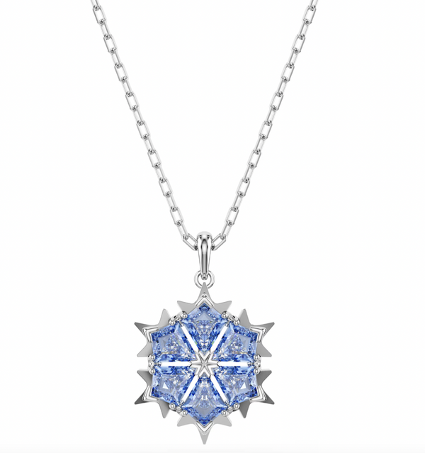 Magic: Blue Snowflake Silver Pendant
