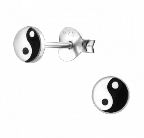 Kids Yin & Yang Silver Stud Earrings