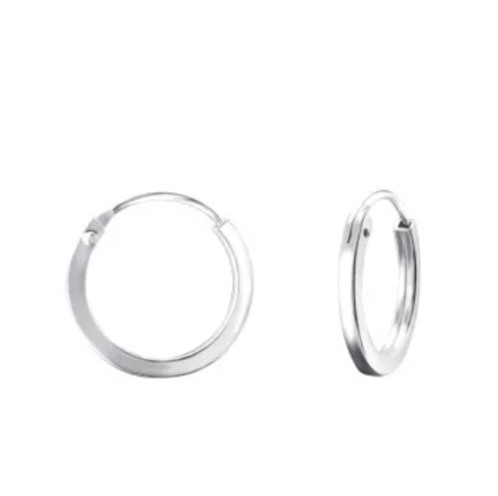 Kids 14mm Silver Hoop Earrings
