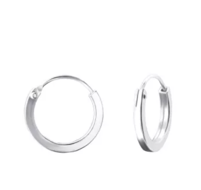Kids 12mm Silver Hoop Earrings