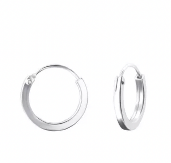 Kids 12mm Silver Hoop Earrings
