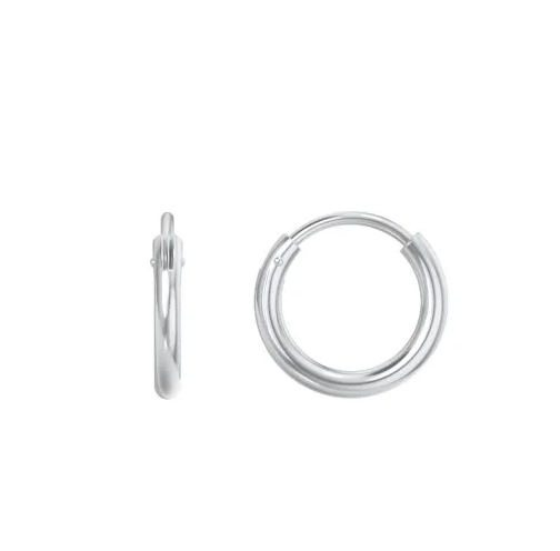 Kids 12mm Matte Silver Hoop Earrings