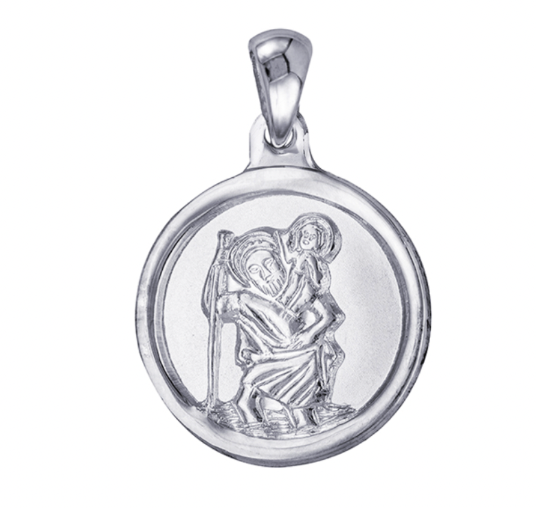 St Christopher Silver Pendant