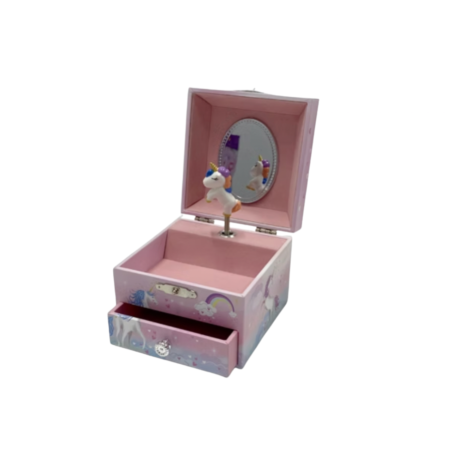 Unicorn Themed One Draw Musical Jewel Box