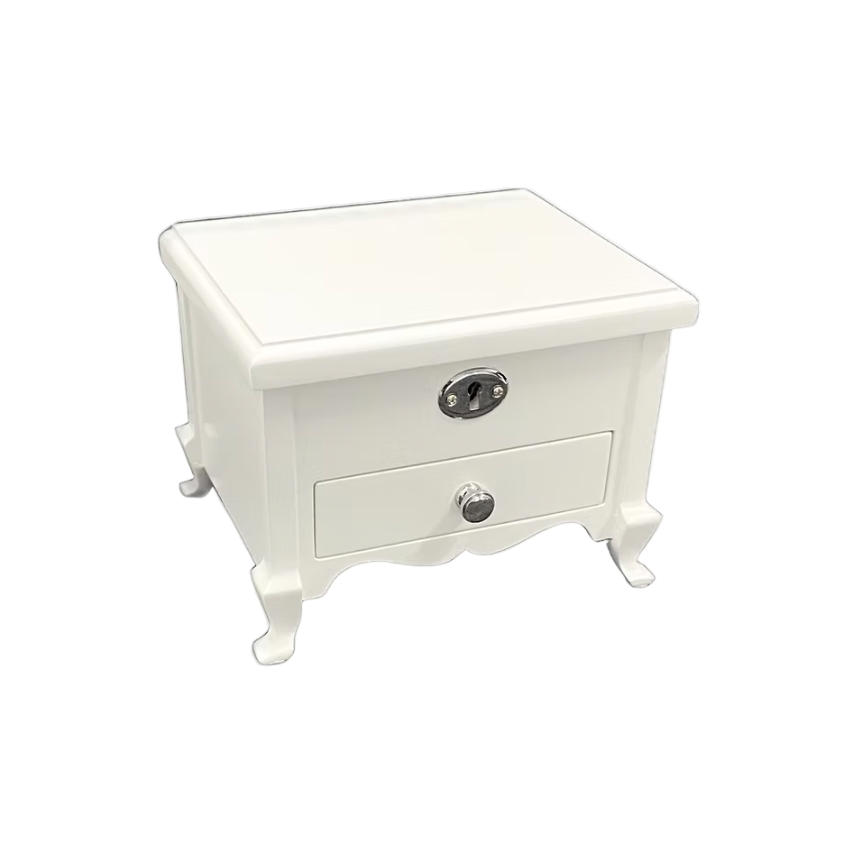 Wooden Ballerina White Jewellery Box
