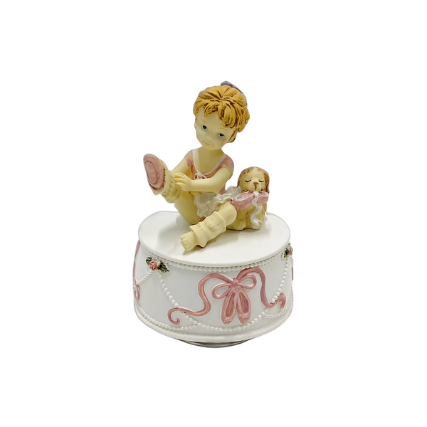 Sitting Ballerina with Dog Musical Carousel