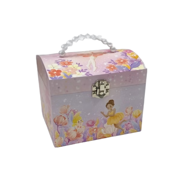 Fairy in the Garden with Pearl Handle Musical Jewellery Box