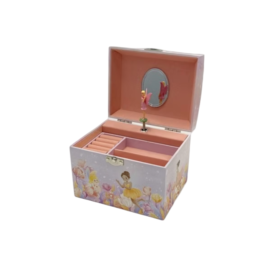 Fairy in the Garden with Pearl Handle Musical Jewellery Box