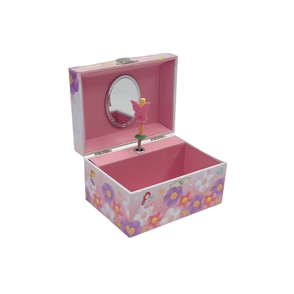Fairy's Dancing on Mushrooms in the Garden Musical Jewellery Box