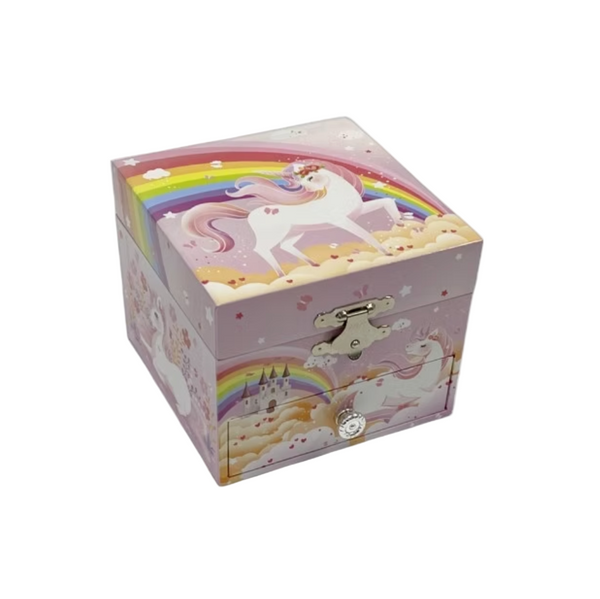 Unicorn Rainbow Square Musical Jewel Box