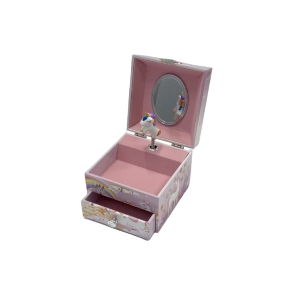 Unicorn Rainbow Square Musical Jewellery Box