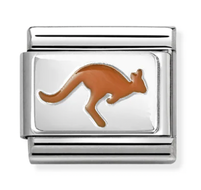 Animals - Kangaroo with Enamel Silver Charm