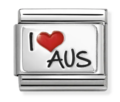Travel - I Love Aus with Red Heart Silver Charm
