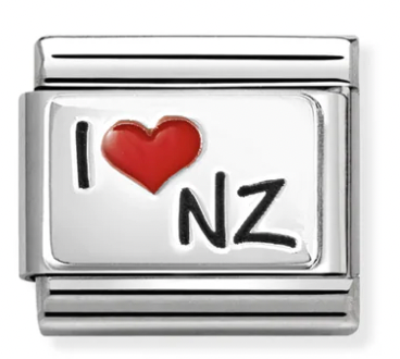 Travel - I Love NZ with Red Heart Silver Charm