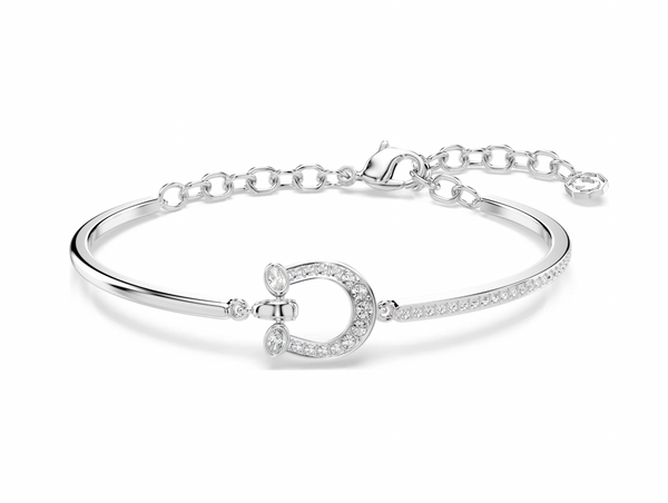 Symbolica: White Pave Horseshoe Silver Bracelet