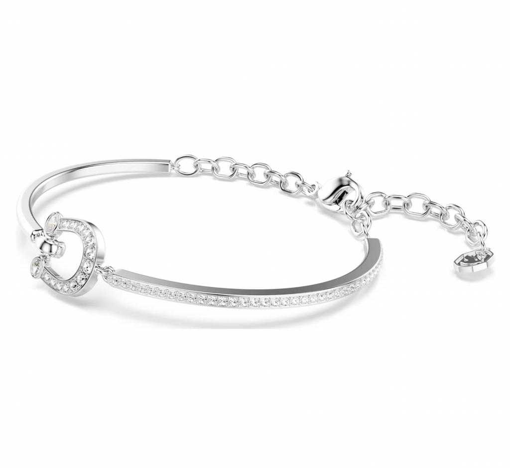 Symbolica: White Pave Horseshoe Silver Bracelet