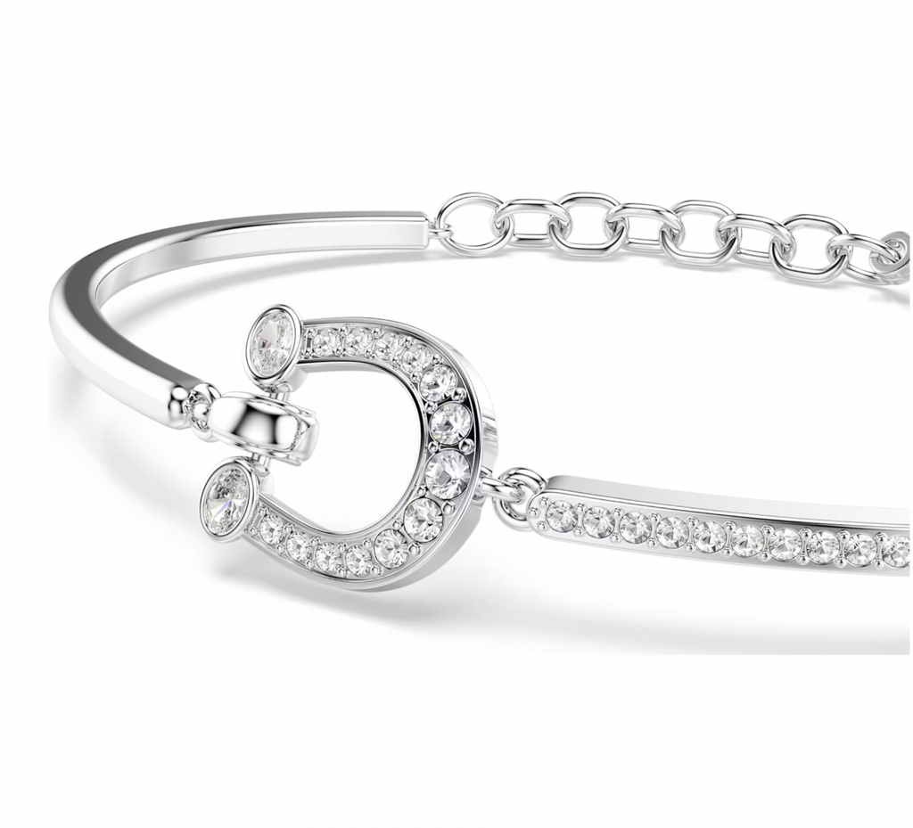Symbolica: White Pave Horseshoe Silver Bracelet
