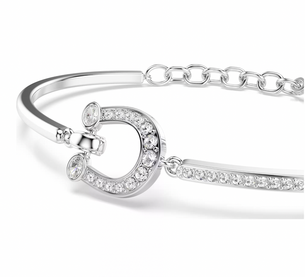 Symbolica: White Pave Horseshoe Silver Bracelet