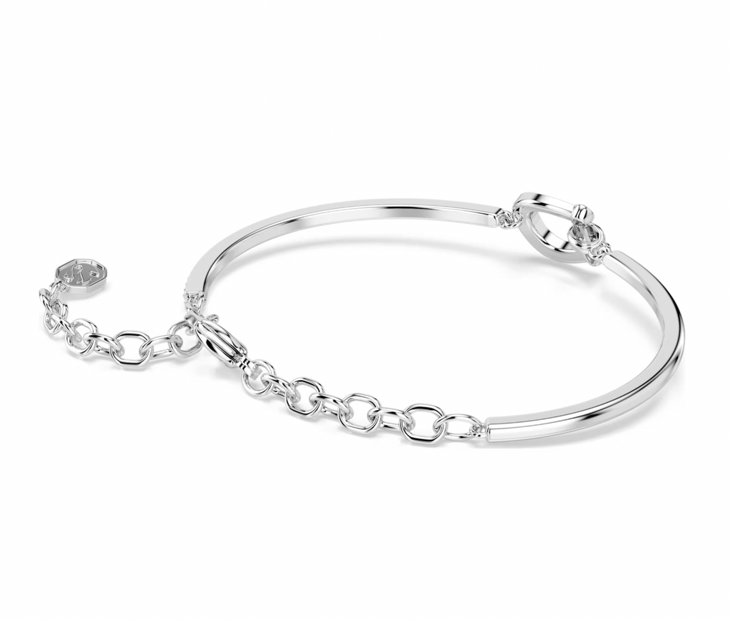 Symbolica: White Pave Horseshoe Silver Bracelet