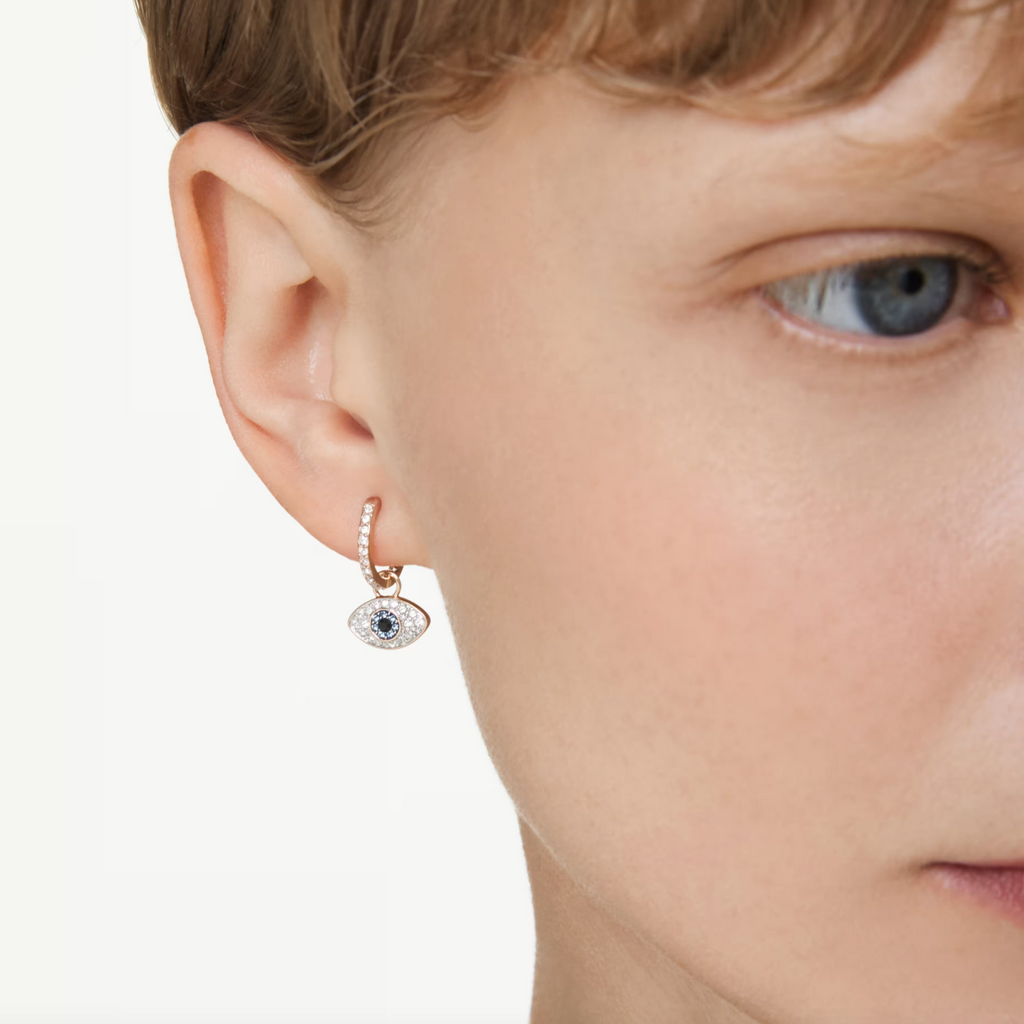 Symbolica: Multicoloured Eye Rosegold Drop Earrings
