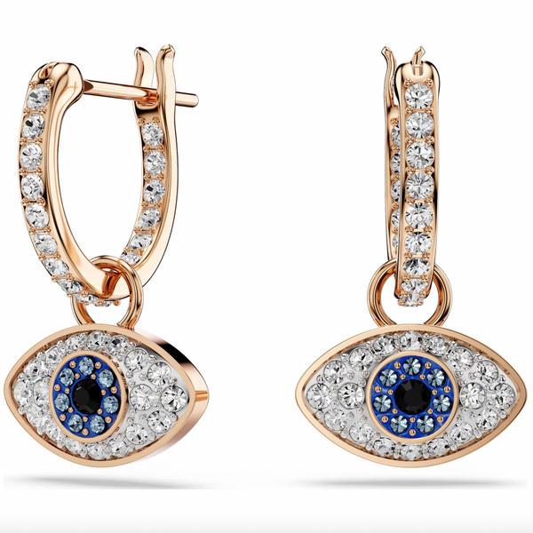 Symbolica: Multicoloured Eye Rosegold Drop Earrings