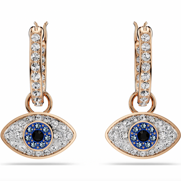 Symbolica: Multicoloured Eye Rosegold Drop Earrings