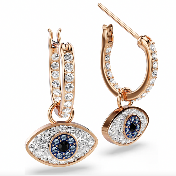 Symbolica: Multicoloured Eye Rosegold Drop Earrings