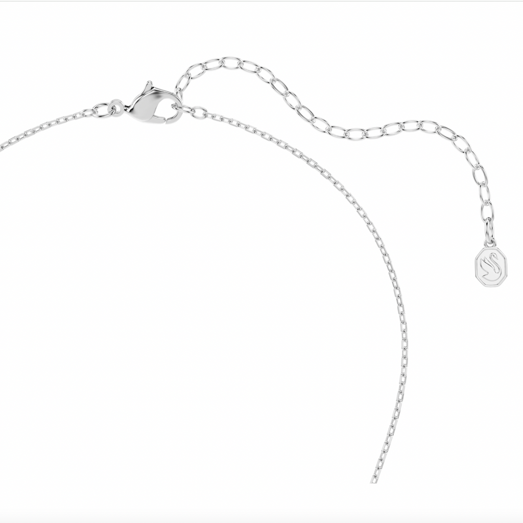 Symbolica: Pave Round Cut Crystal Pearl Horseshoe Silver Pendant