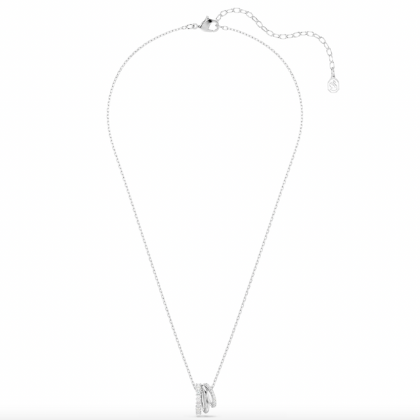 Hyperbola: White Round Cut Silver Pendant