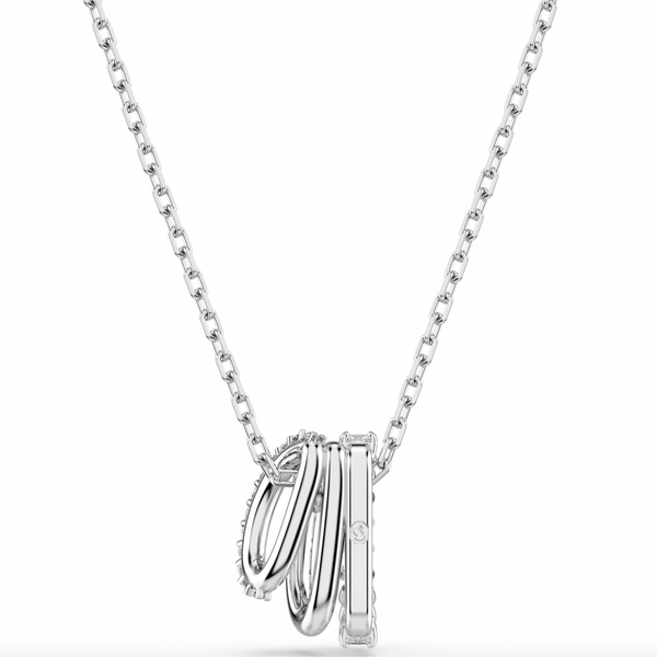 Hyperbola: White Round Cut Silver Pendant