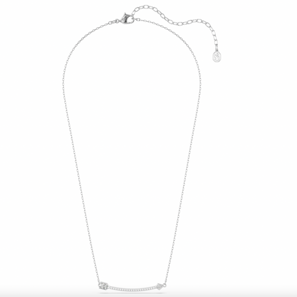 Idyllia: White Mixed Cuts Arrow Silver Pendant