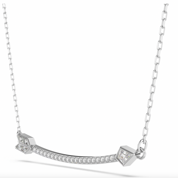 Idyllia: White Mixed Cuts Arrow Silver Pendant