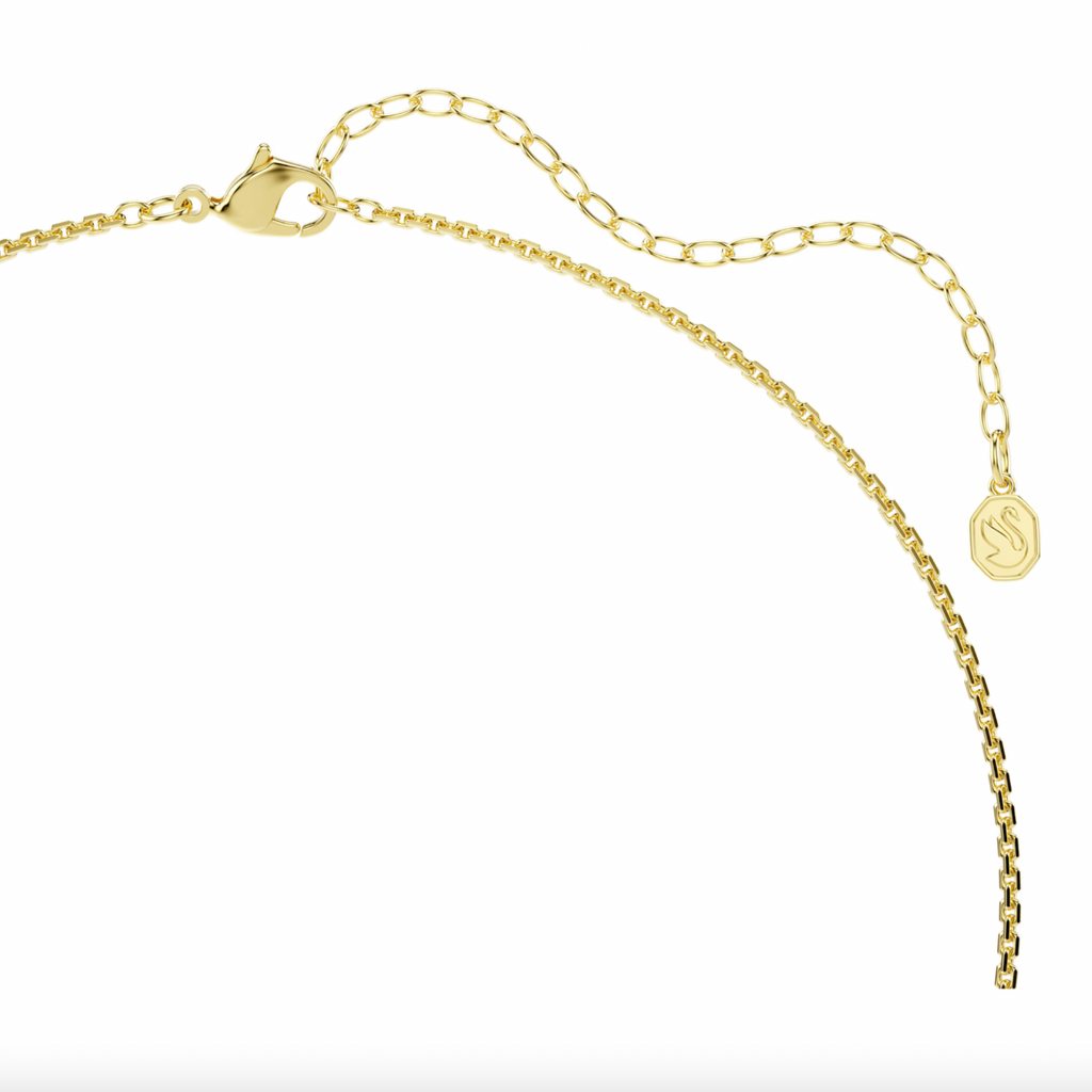 Hyperbola: White Round Cut Gold Necklace