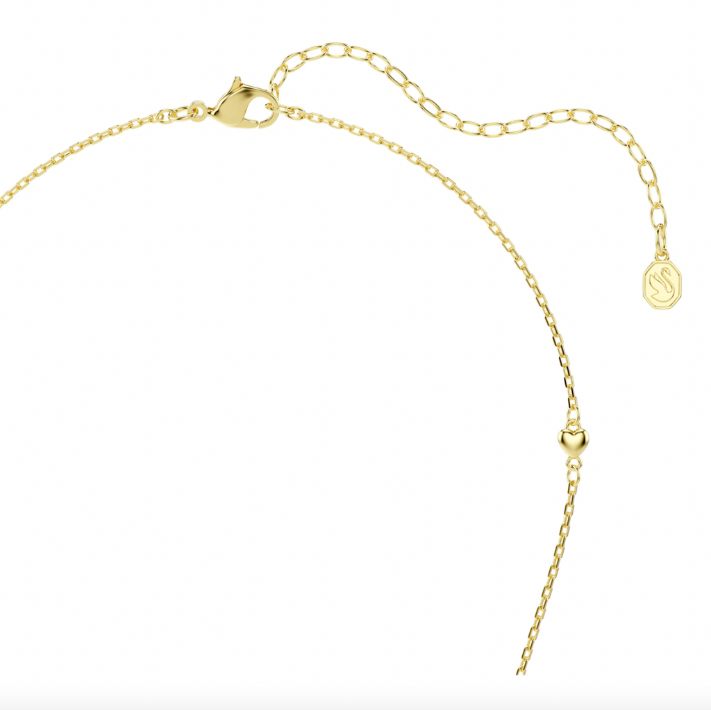Idyllia: White Mixed Cuts Heart Gold Necklace