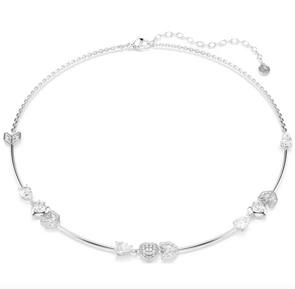 Idyllia: White Heart with Arrow Silver Necklace