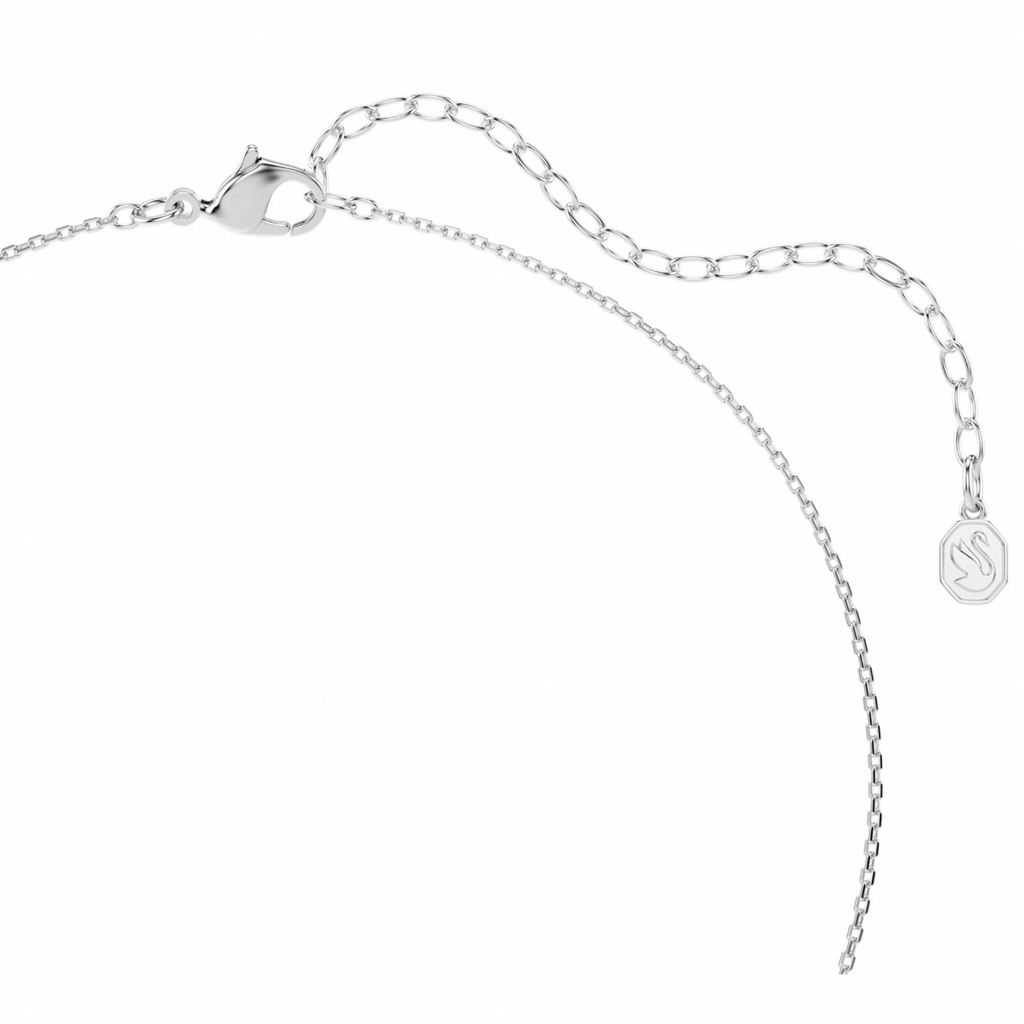 Symbolica: Pave Blue Round Cut Horseshoe Silver Necklace