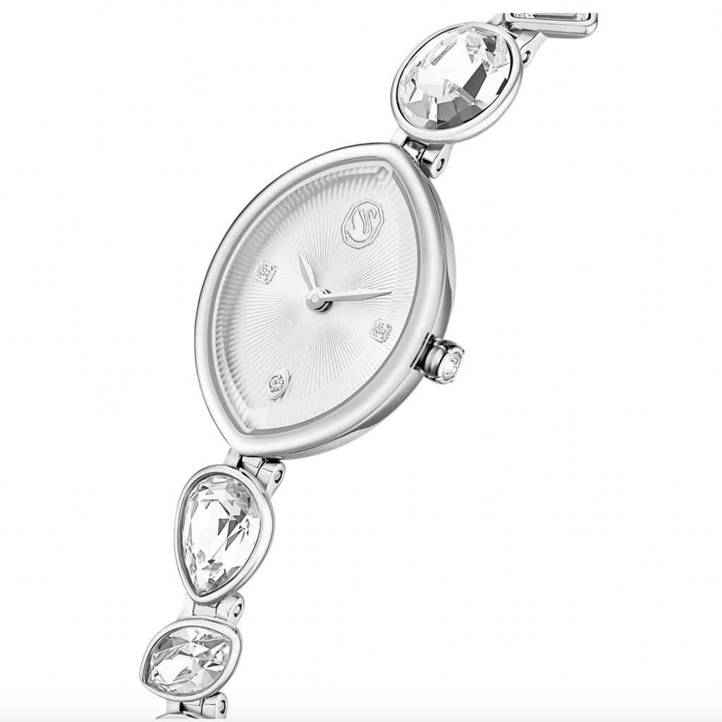 Gema: White Crystal Bracelet Silver Watch