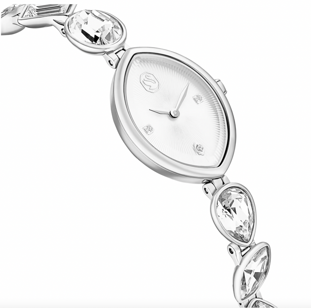 Gema: White Crystal Bracelet Silver Watch